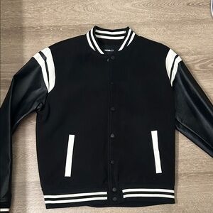 Fashion Nova Black and White Varsity Jacket